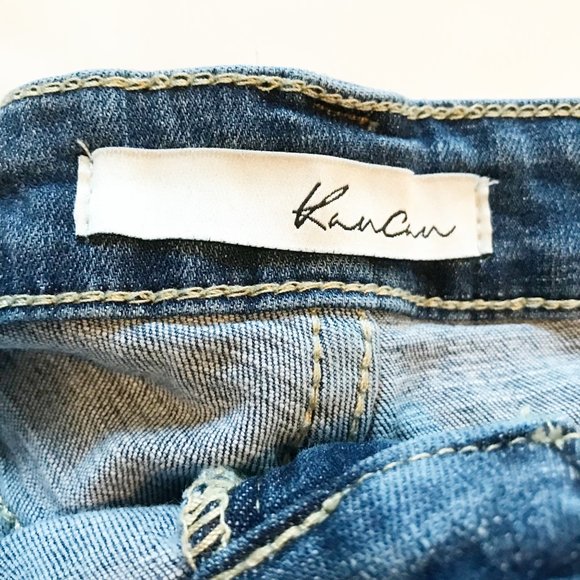 KANCAN Denim Distressed Cuffed Shorts Womens Medium 26 - Picture 3 of 8